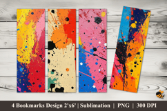 Splash Background Bookmarks Sublimation Design Product Image 1