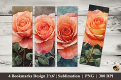 Orange Rose Bookmarks Sublimation Design Product Image 1