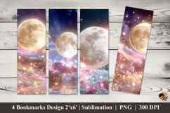 Moonlight Bookmarks Sublimation Design Product Image 1