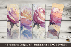 Rose Flourishes Bookmarks Sublimation Design Product Image 1
