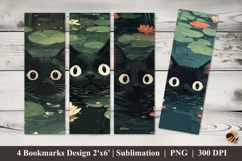 Cat Peeping Bookmarks Sublimation Design Product Image 1