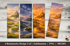 Dream Valley Bookmarks Sublimation Design Product Image 1