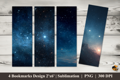 Glittering Stars Bookmarks Sublimation Design Product Image 1