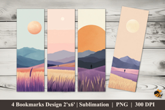 Minimalist Illustration Bookmarks Sublimation Design Product Image 1