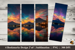 Mount Aurora Bookmarks Sublimation Design Product Image 1