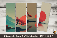 Tranquil River Flow Bookmarks Sublimation Design Product Image 1