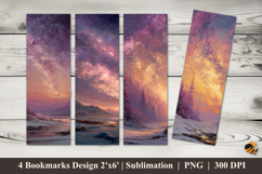Celestial Winter Dream Bookmarks Sublimation Design Product Image 1