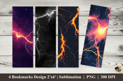 Lightning Flash Bookmarks Sublimation Design Product Image 1