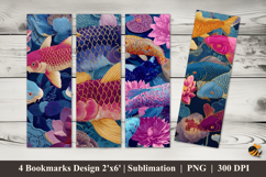Beautiful Fish Bookmarks Sublimation Design Product Image 1