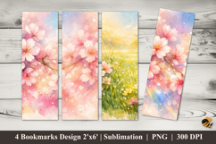 Prismatic Bloom Bookmarks Sublimation Design Product Image 1