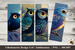 Baby Owl Bookmarks Sublimation Design Product Image 1