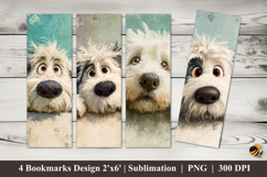Peek Dog Bookmarks Sublimation Design Product Image 1