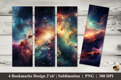 Bright Galaxy Abstract Bookmarks Sublimation Design Product Image 1
