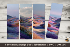 Soft Dawn Meadow Bookmarks Sublimation Design Product Image 1