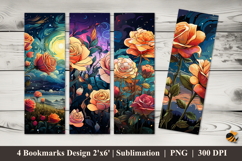 Good Night Flowers Bookmarks Sublimation Design Product Image 1