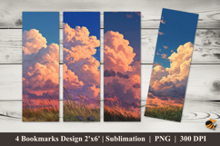 Soft Twilight Bookmarks Sublimation Design Product Image 1