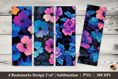 Light Purple Flowers Bookmarks Sublimation Design Product Image 1
