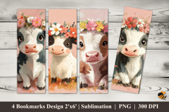 Cute Mountain Cow Bookmarks Sublimation Design Product Image 1