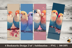 Lovebird Blue Bookmarks Sublimation Design Product Image 1