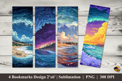 Ocean Waves Bookmarks Sublimation Design Product Image 1