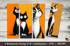 Orange Cat Bookmarks Sublimation Design Product Image 1