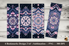 Square Mandala Bookmarks Sublimation Design Product Image 1