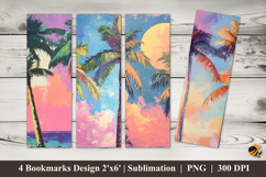 Coconut Beach Bookmarks Sublimation Design Product Image 1