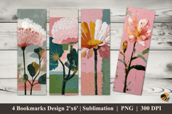 Abstract Floral Pulse Bookmarks Sublimation Design Product Image 1