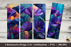 Giant Flowers Bookmarks Sublimation Design Product Image 1