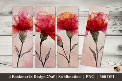 Minimalist Line Art Bookmarks Sublimation Design Product Image 1