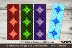 Crimson Grid Bookmarks Sublimation Design Product Image 1