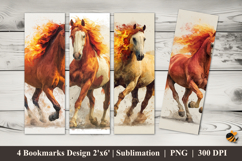 Horse Painting Bookmarks Sublimation Design Product Image 1
