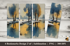 Winter Nature Bookmarks Sublimation Design Product Image 1