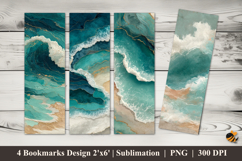 Beach Abstract Bookmarks Sublimation Design Product Image 1