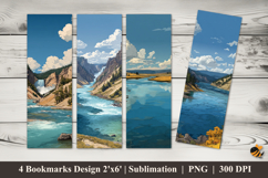 Mountain Lava Trail Bookmarks Sublimation Design Product Image 1