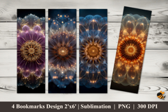 Mandala Floral Bookmarks Sublimation Design Product Image 1