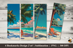 Beach Coolness Bookmarks Sublimation Design Product Image 1