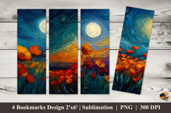 Flower Painting Texture Bookmarks Sublimation Design Product Image 1