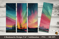 Bright Colors Scenery Bookmarks Sublimation Design Product Image 1