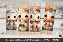 Spoiled Baby Cow Bookmarks Sublimation Design Product Image 1