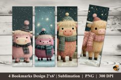 Cozy Cow Moments Bookmarks Sublimation Design Product Image 1