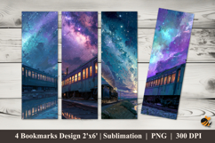 Exotic Old Train Bookmarks Sublimation Design Product Image 1