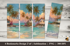 Aesthetic Island Bookmarks Sublimation Design Product Image 1