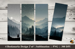 Dark Forest Bookmarks Sublimation Design Product Image 1
