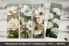 Pastel Wildflower Charm Bookmarks Sublimation Design Product Image 1