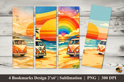 Vintage Beach Vibes Bookmarks Sublimation Design Product Image 1