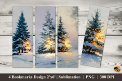 Cold Tree Bookmarks Sublimation Design Product Image 1