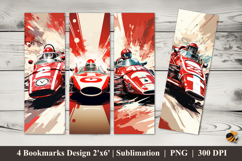 Racing Car Bookmarks Sublimation Design Product Image 1