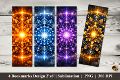 Celestial Mandala Bookmarks Sublimation Design Product Image 1