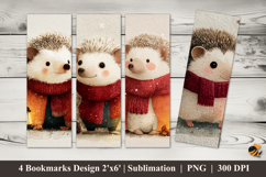 Hedgehog Cold Bookmarks Sublimation Design Product Image 1
